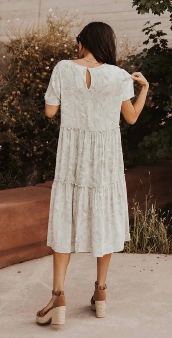 Bohme Green Tiered MIDI Dress - Image 2