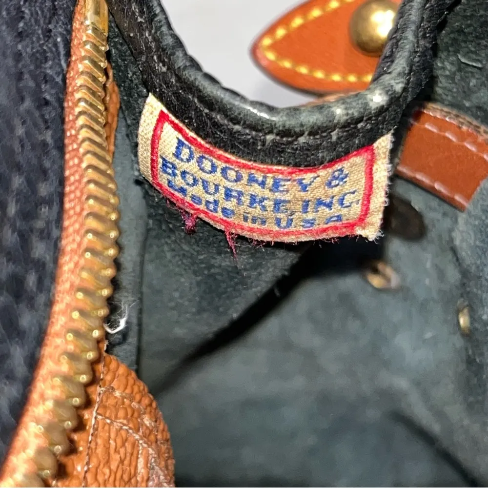 Vintage Dooney & Bourke Black Leather Crossbody Satchel Bag - Image 11