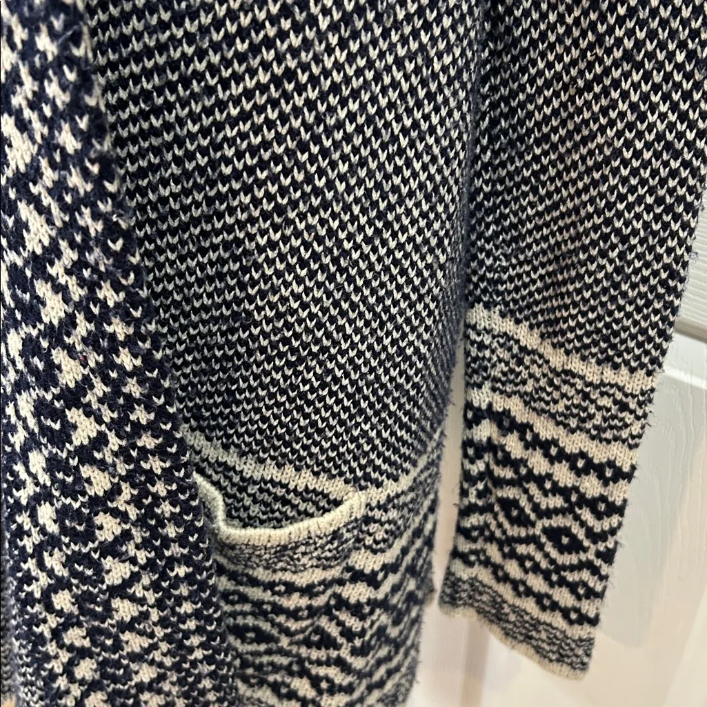 Lucky Brand Blue & White Open-Front Cardigan - Size S/P - Image 3