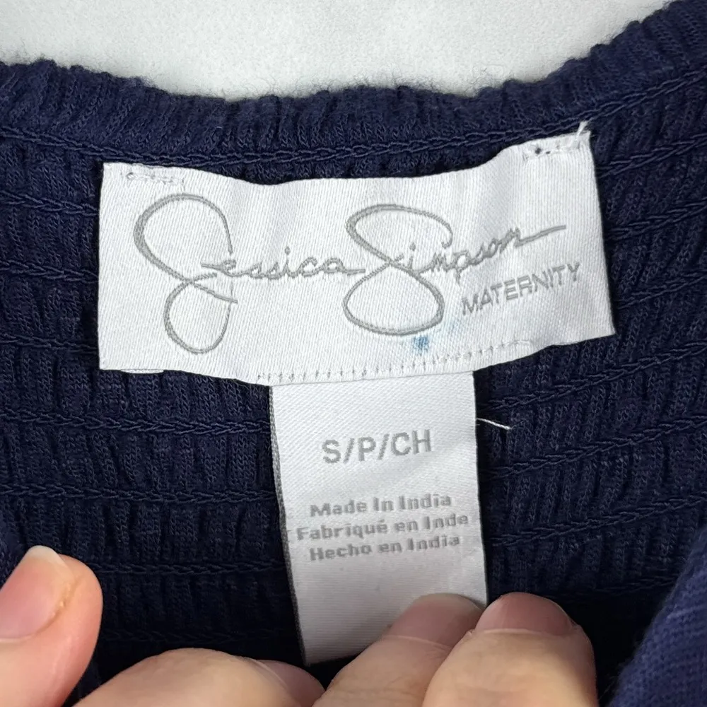 NWT Jessica Simpson Maternity Tiered Midi Maxi Dress Sleeveless Navy Blue Boho S - Image 9