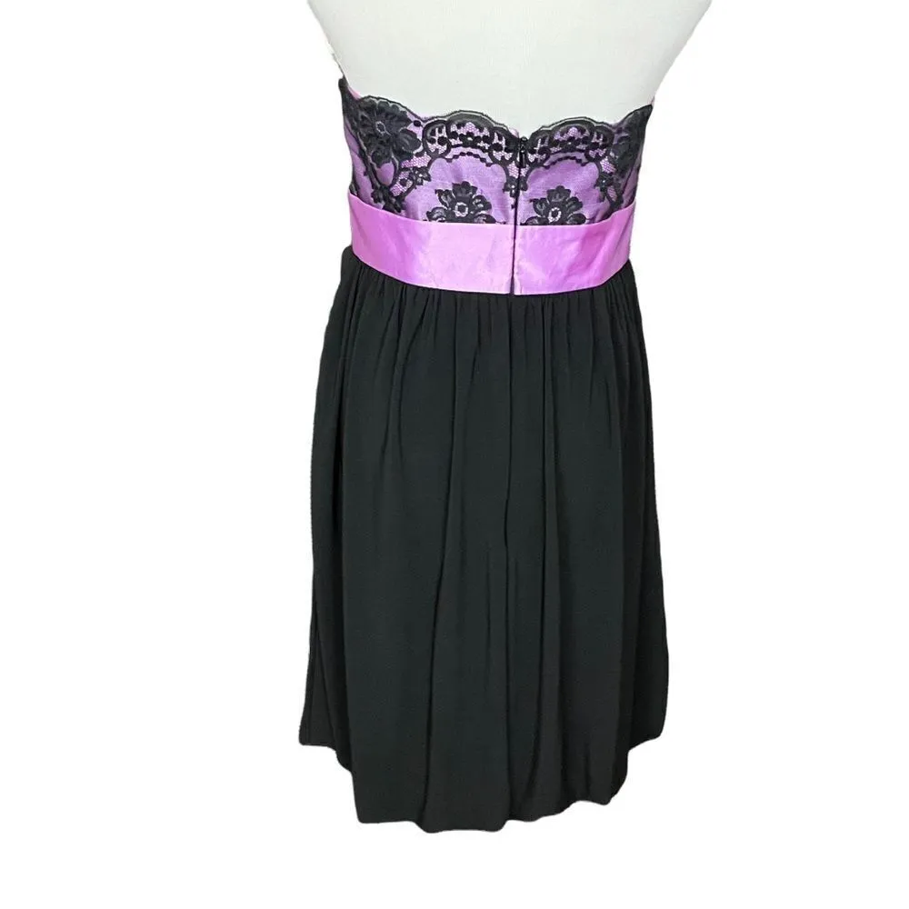 Y2K Gunne Sax By Jessica McClintock Black and Purple Lace Semi Formal Dress 9 - Image 5