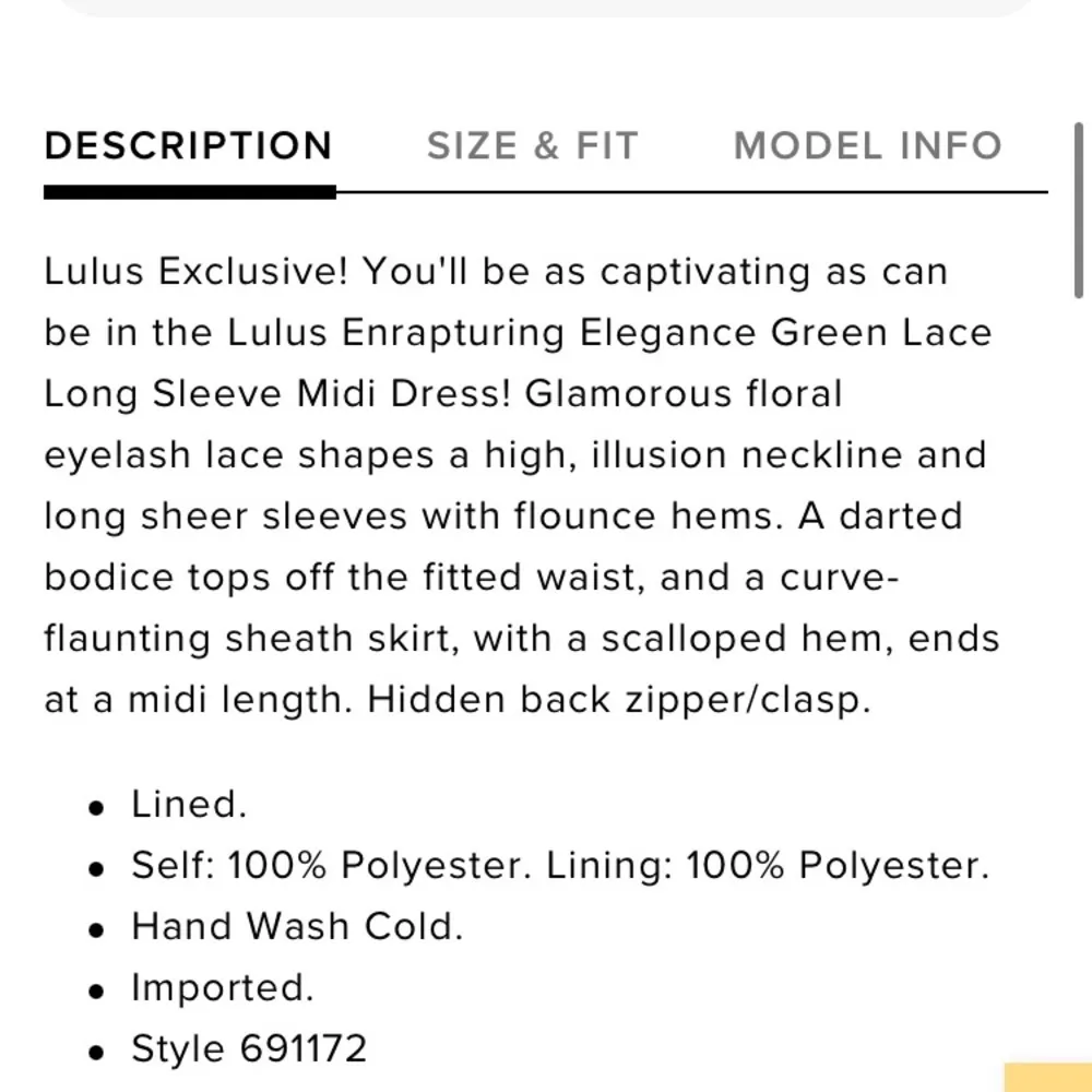 Lulus Enrapturing Elegance Green Lace Long Sleeve Midi Dress size small bridal​​ - Image 11