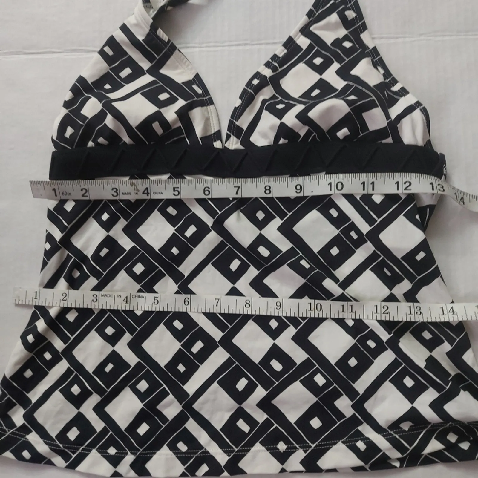 JAG Two Piece Geometric Halter Black/White Bikini S Resortwear Vacation Casual - Image 3