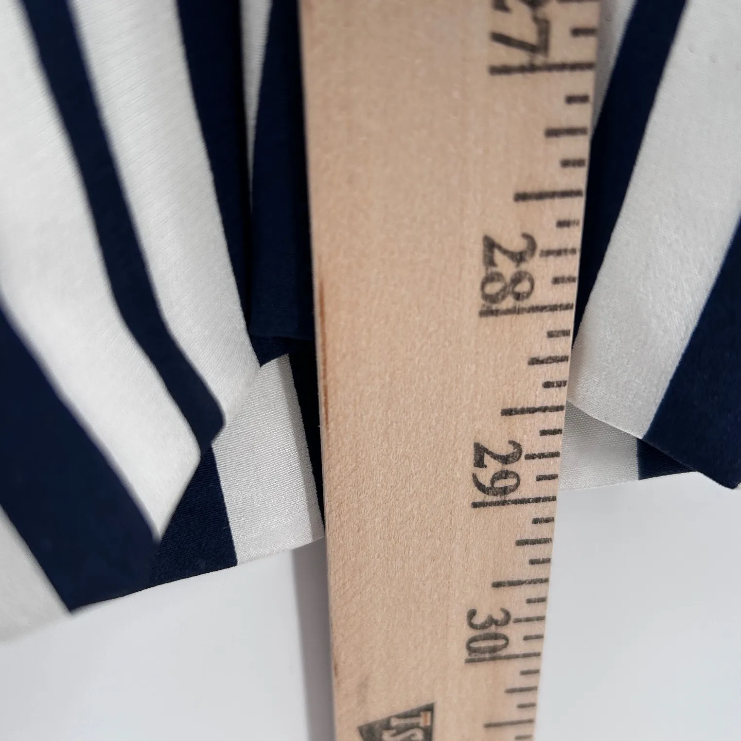 NWOT Soft Surroundings Silk Striped Wide Leg Pants Navy White Womens Size Medium - Image 6