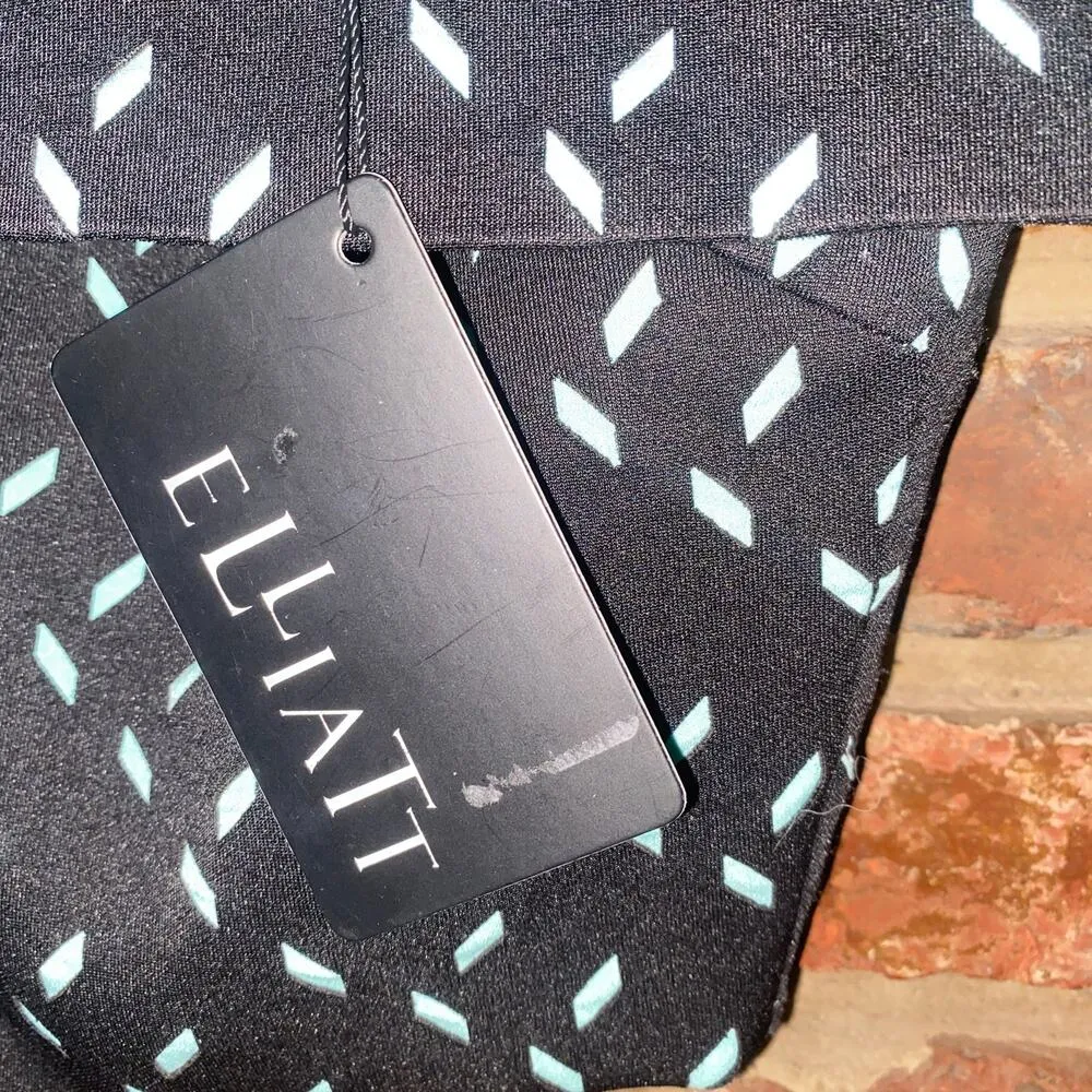 NWT Elliatt Black Teal Printed Forced Off-The-Shoulder Crop Top Women's Size XS - Image 6