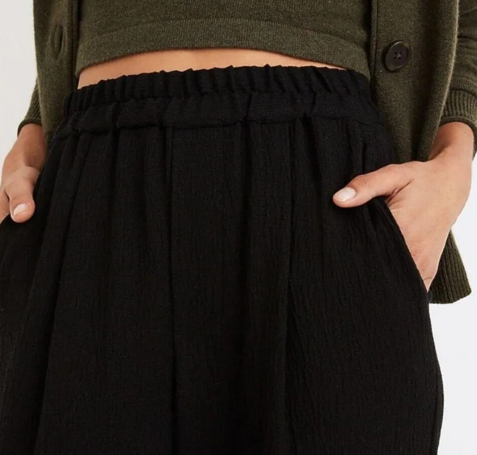 NEW Madewell High Rise Wide Leg Pull On Crinkly Pants w Pockets Style NC361 SZ S - Image 3