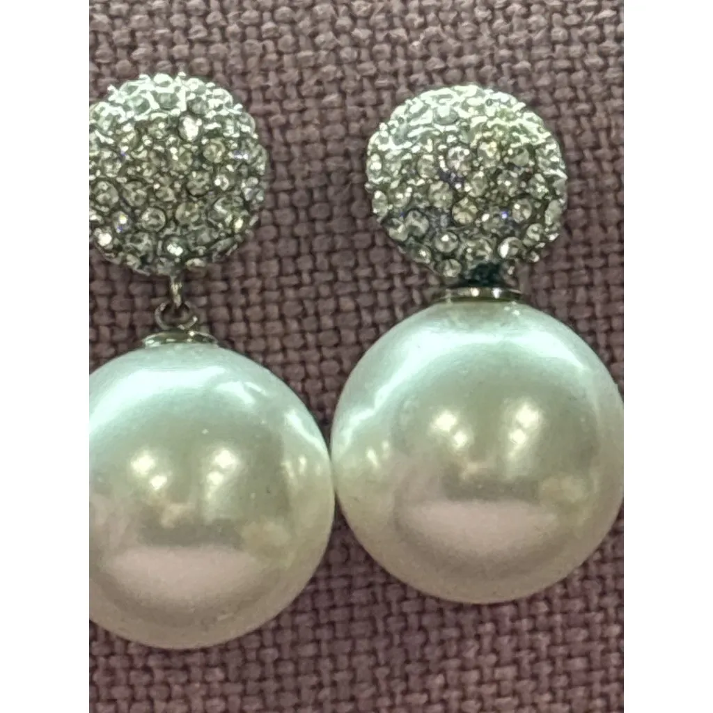 8 Other Reasons Pearl Drop Earring in Pearl & Silver Womens Dangle Crystals - Image 4