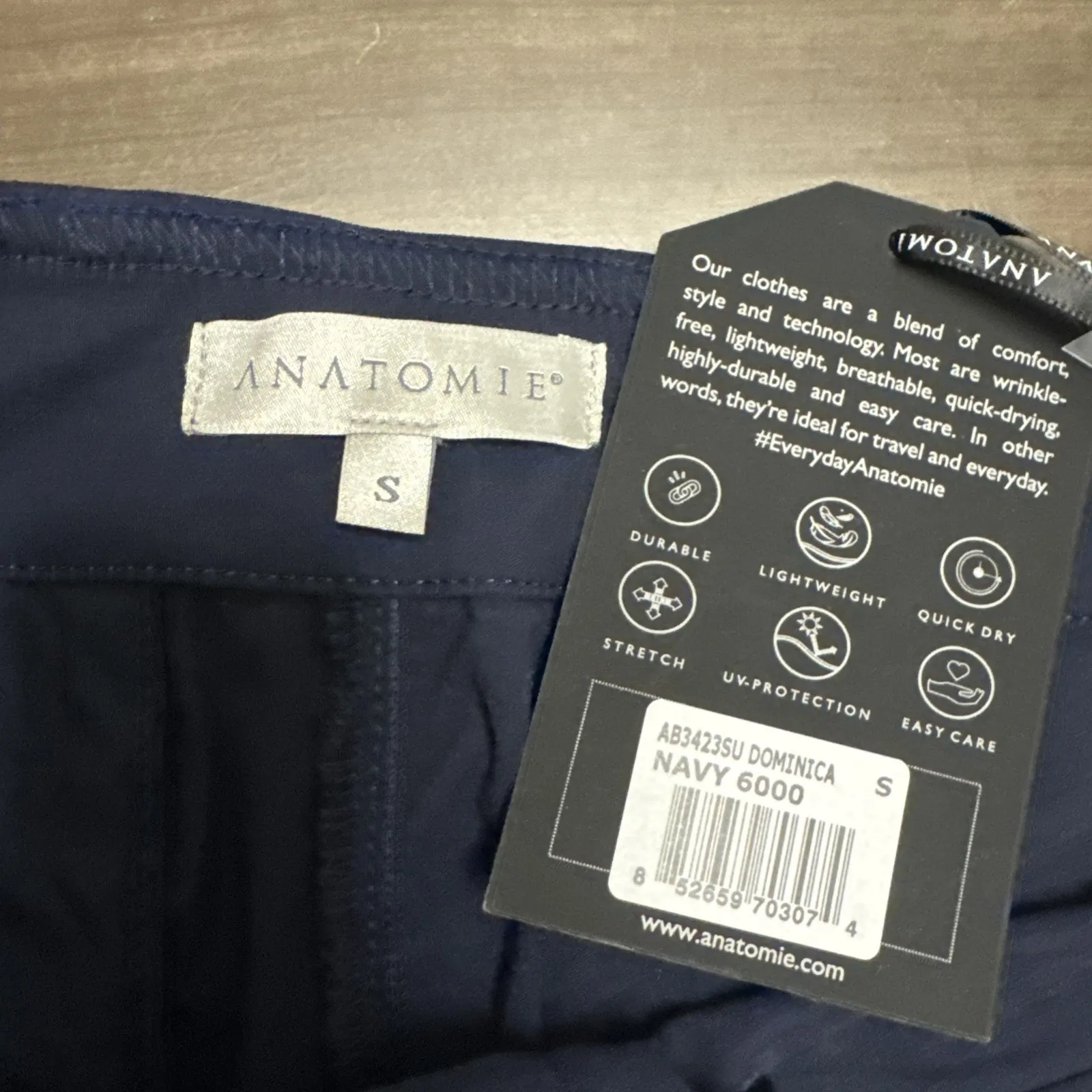 NWT Anatomie Dominica Navy Slit Ankle High Rise Travel Pants Small Blue - Image 11
