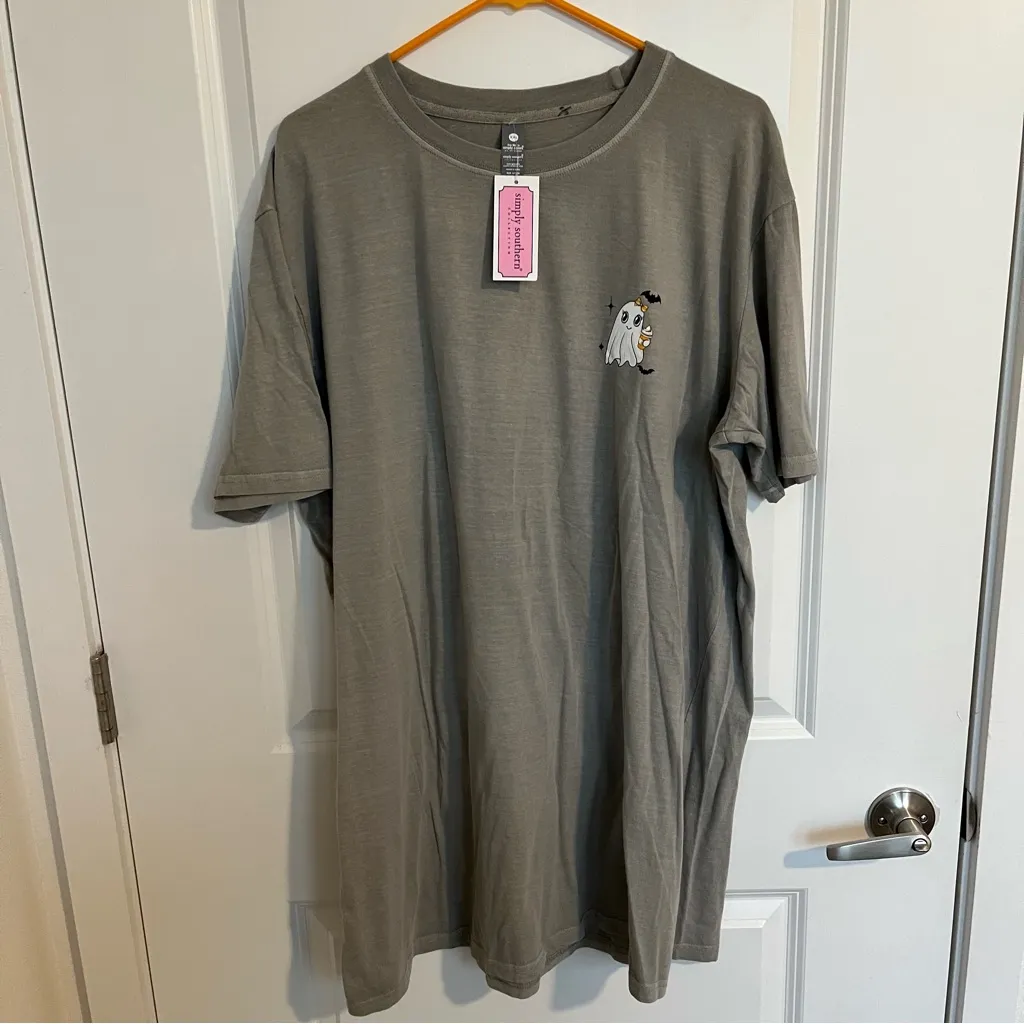 NWT Simply Southern Short Sleeve T-Shirt Size XXL Halloween Ghost Hey Boo - Image 3