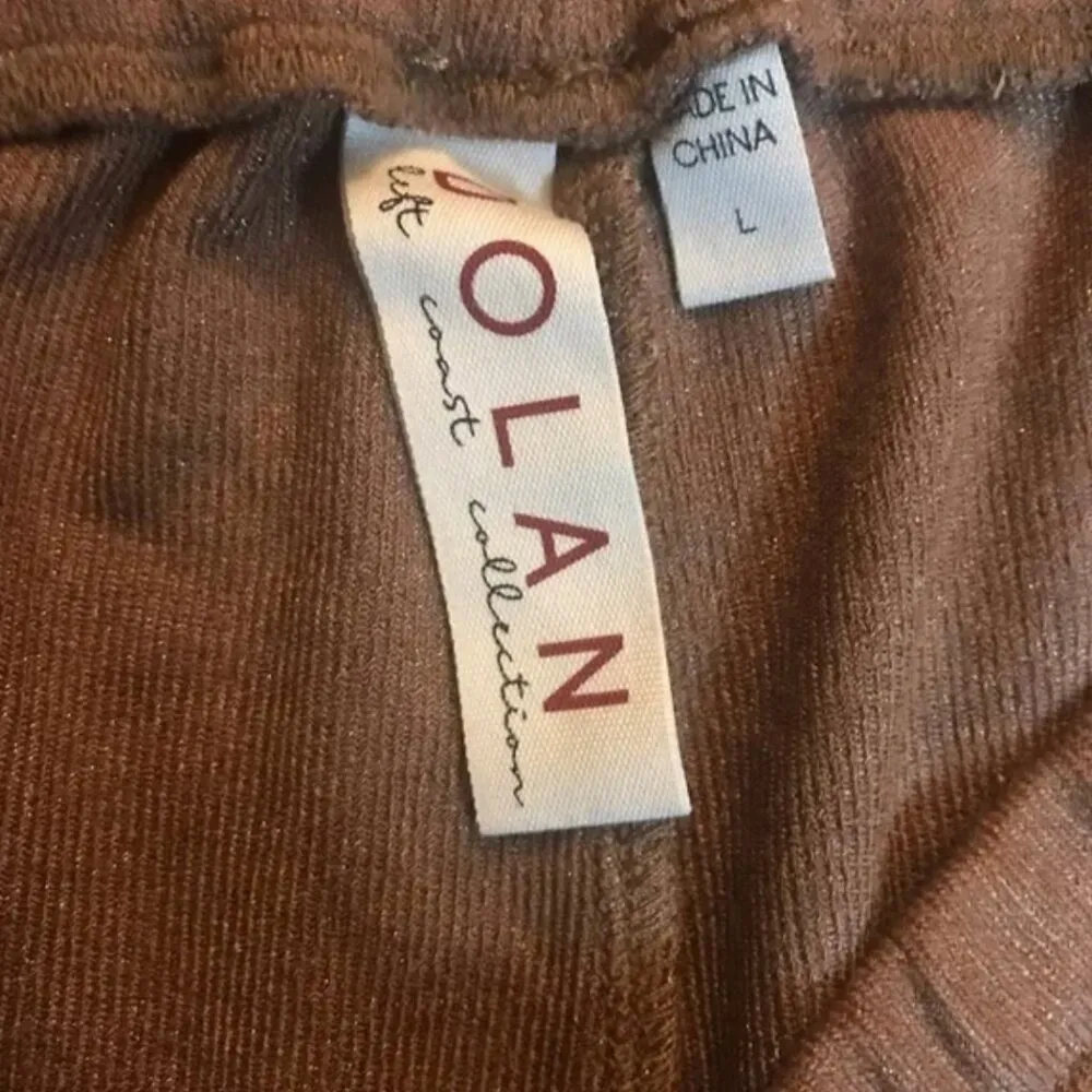 Anthropologie Dolan Two Piece Crop Top Shorts Set L NWOT Brown Shimmer Lounge - Image 8