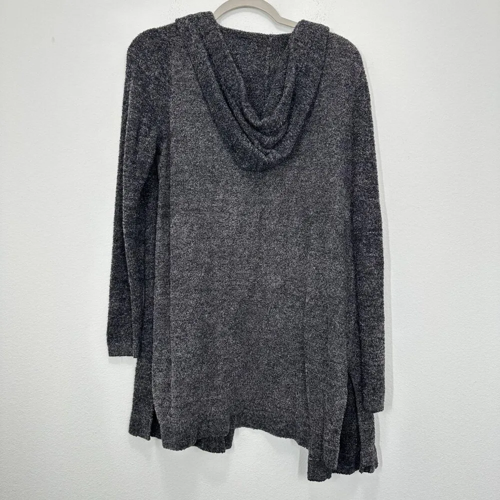 Barefoot Dreams CozyChic Luxe Size M Dark Grey Cozy Loungewear Hooded Open Front - Image 2