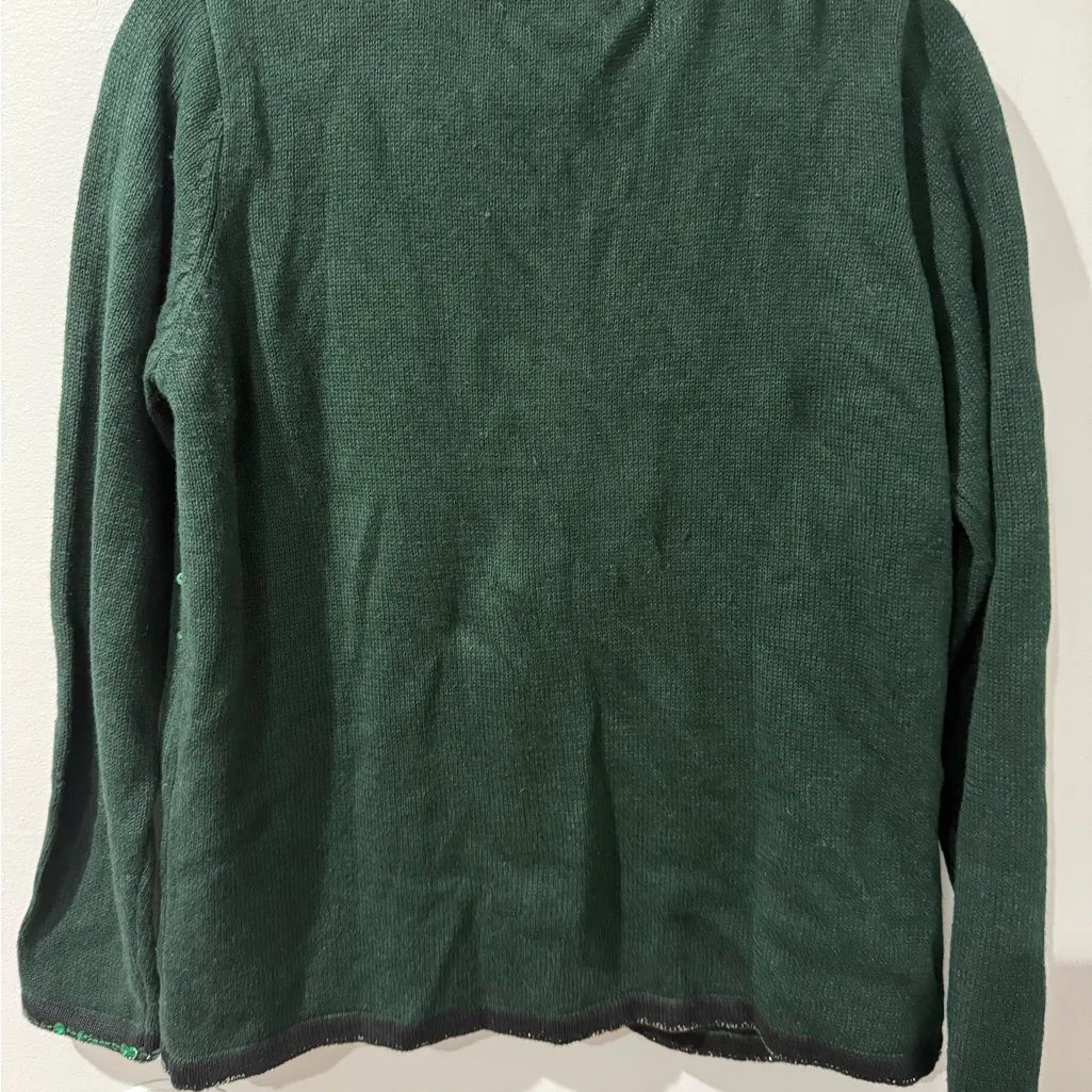 Tiara International‎ Christmas Collection Sweater Poinsettia Y2K Knit NWOT Sz L Green Size L - Image 6