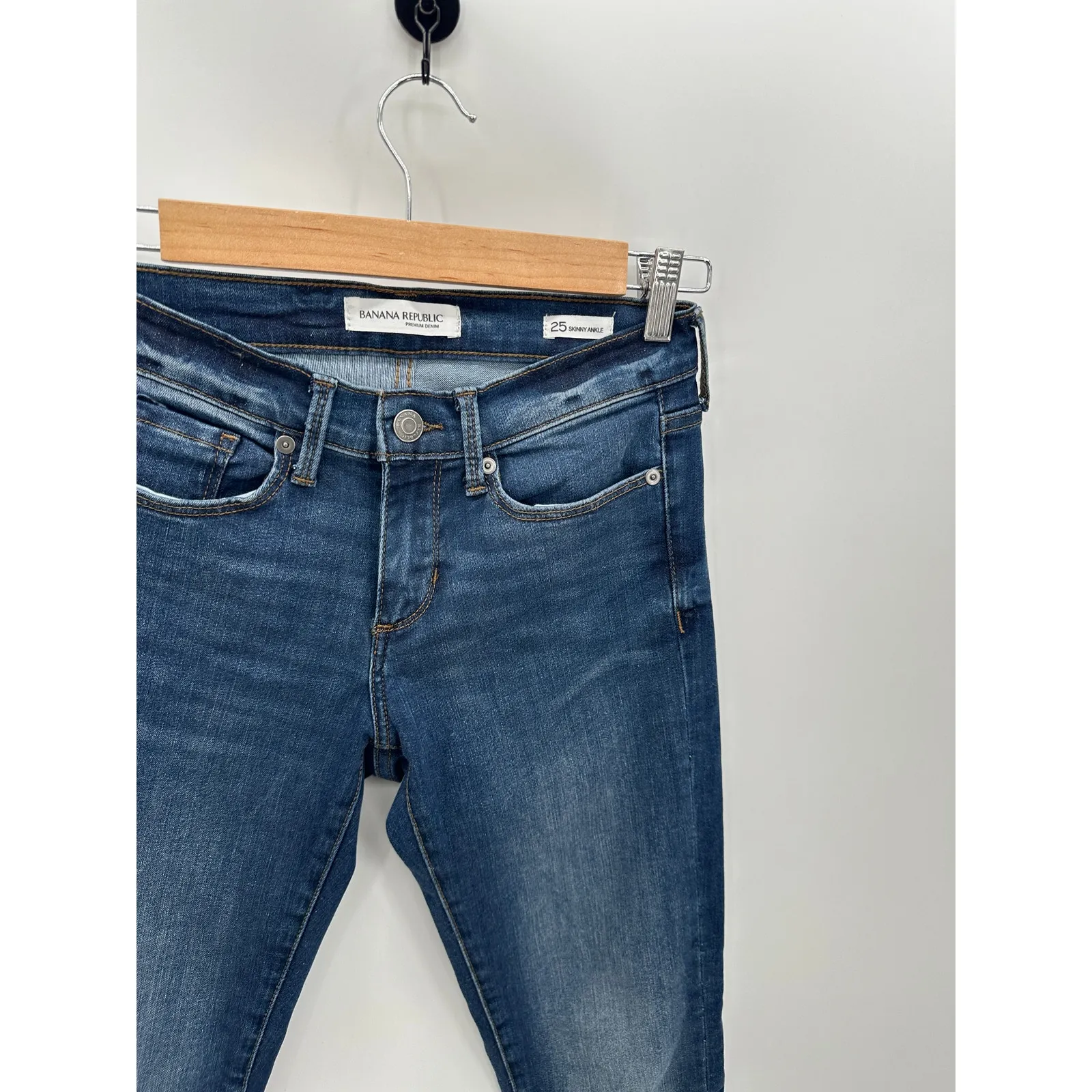 Banana Republic Medium Wash Skinny Ankle Denim Jeans Womens Size 25 - Image 5