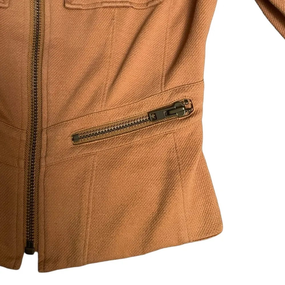 Halogen  Women's Tan MOTO Jacket with Zip Closure & Pockets - Image 5