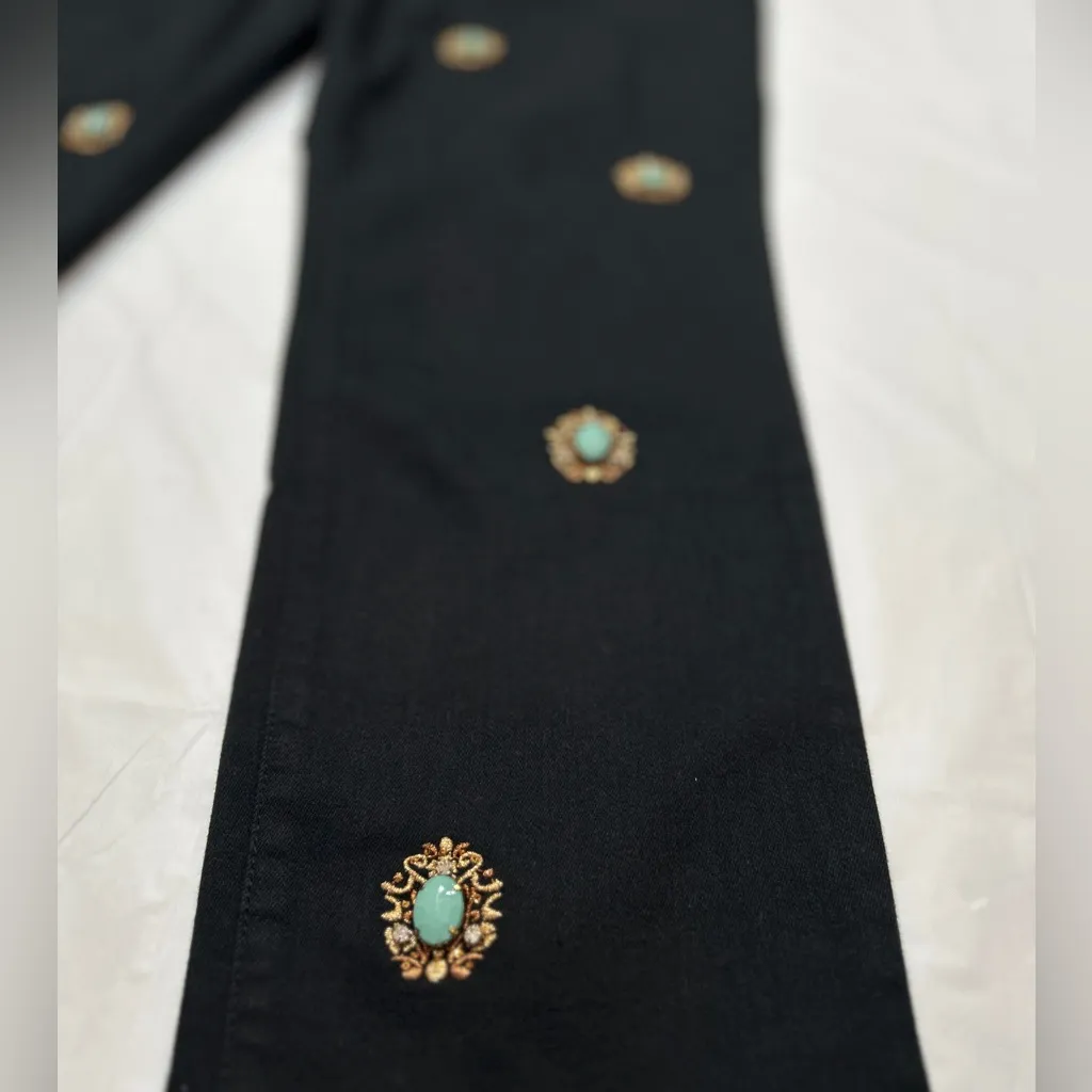 Chicos So Slimming Girlfriend Slim Leg Ankle Jeans Embellished Black 2.5R - Image 6