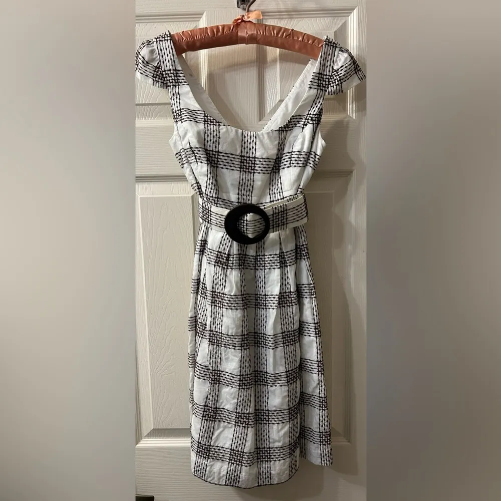 Shoshanna Anthropologie brown & white dress size 6 - Image 2