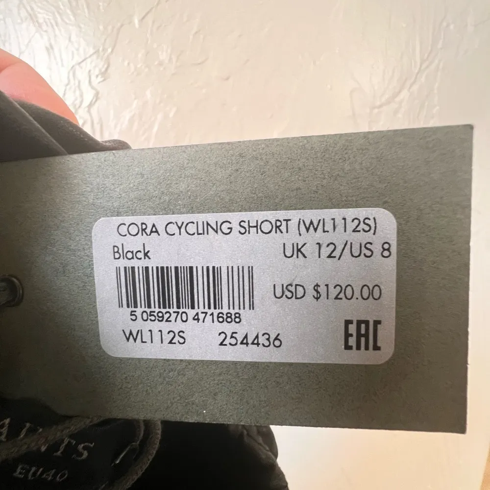 NWT All Saints Cora Black faux leather bike shorts size 8 - Image 3