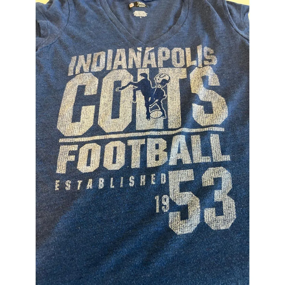 NFL Team Apparel Indianapolis Colts Graphic TShirt Blue Size Large - Image 6