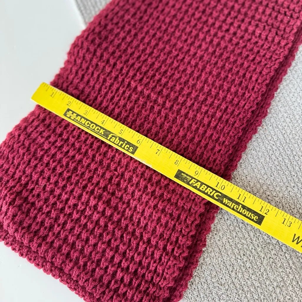 Burgundy Wine Dark Red Chunky Knit Infinity Scarf Wrap Hood - Image 6