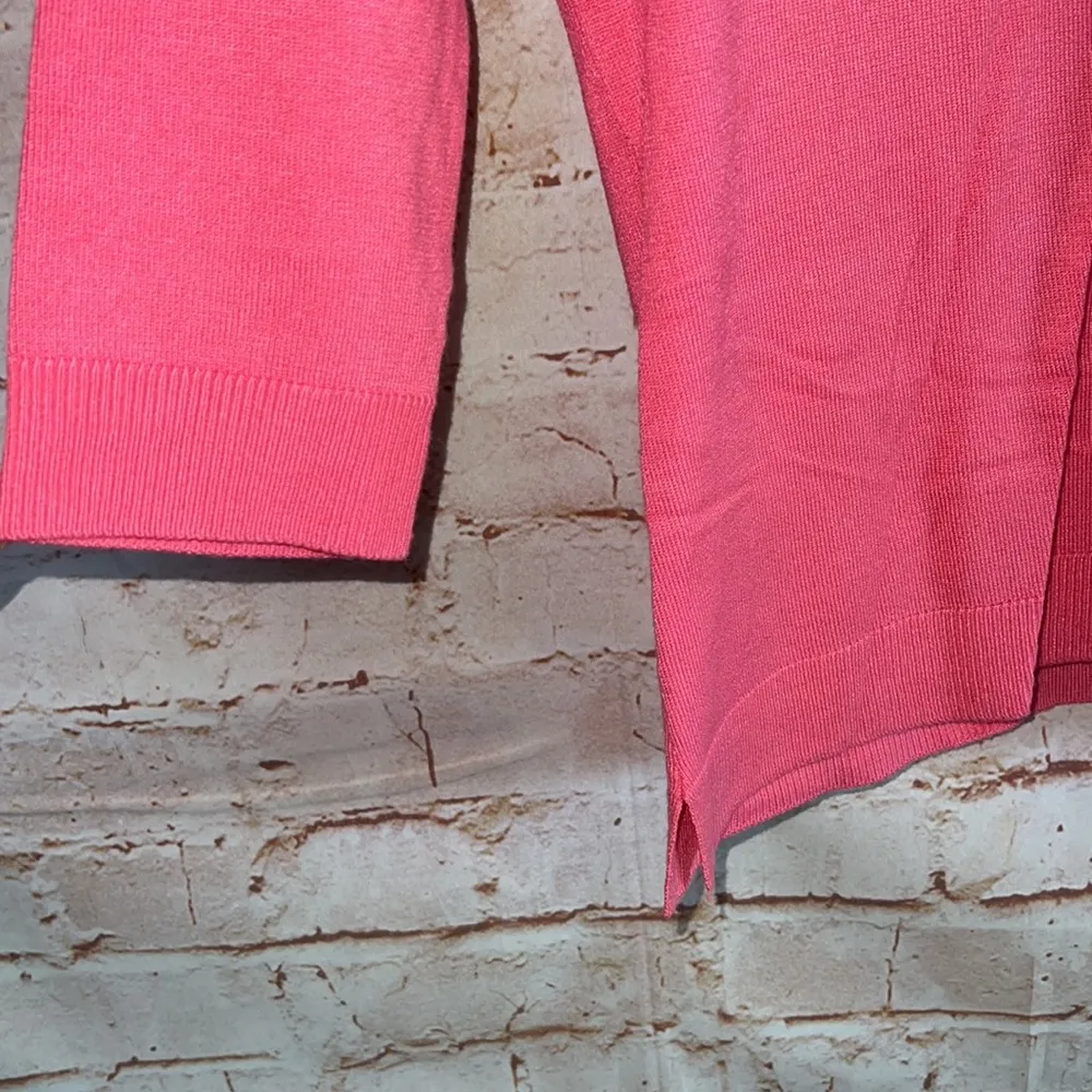 525 America pink sweater pullover Medium 3/4 sleeve lightweight v neck - Image 4