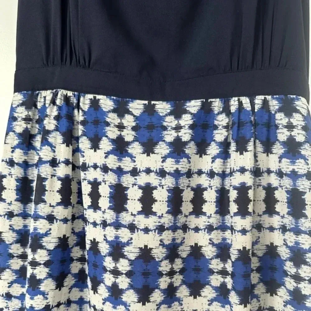 J.Crew Factory maxi halter/racerback dress side slit navy blue size 6 preloved White - Image 8