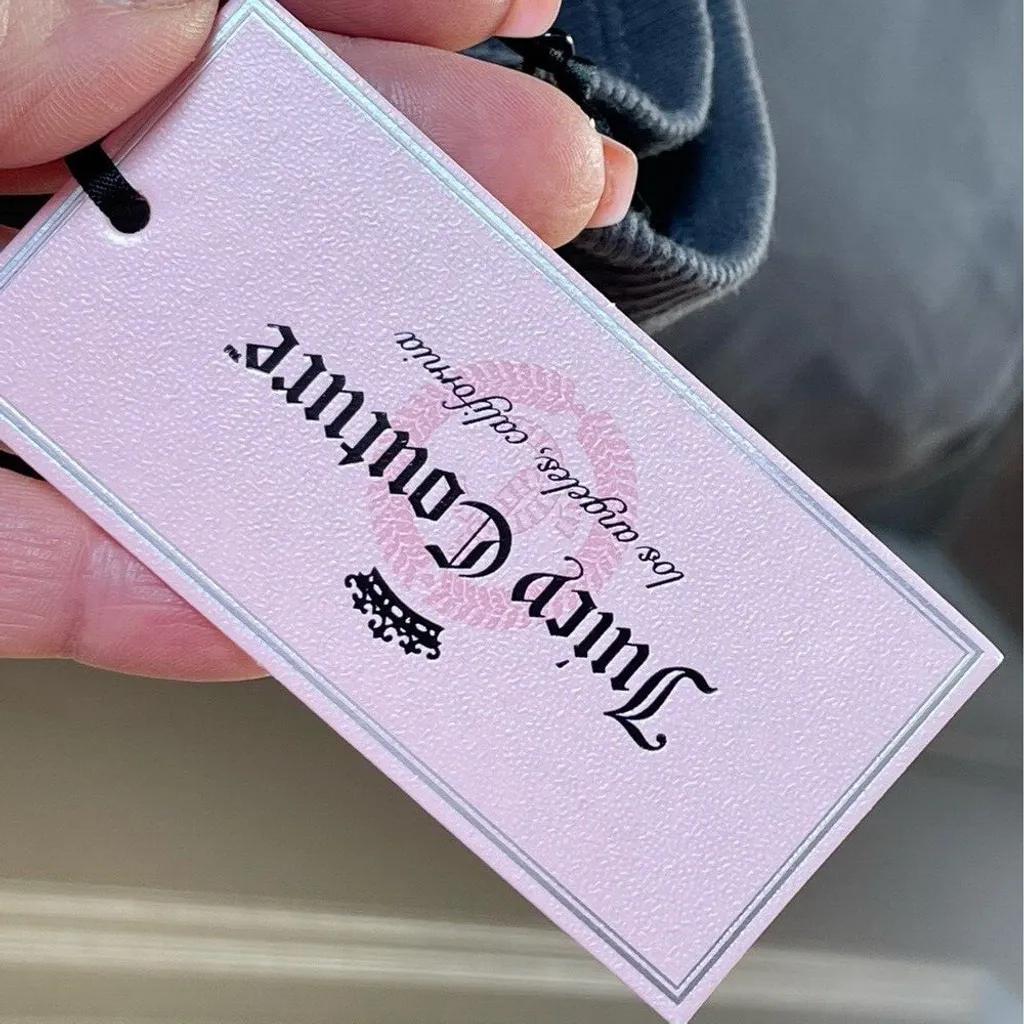 Juicy Couture Gray Shoulders Cut outs V-Neck Top with rhinestones Sz L - Image 11