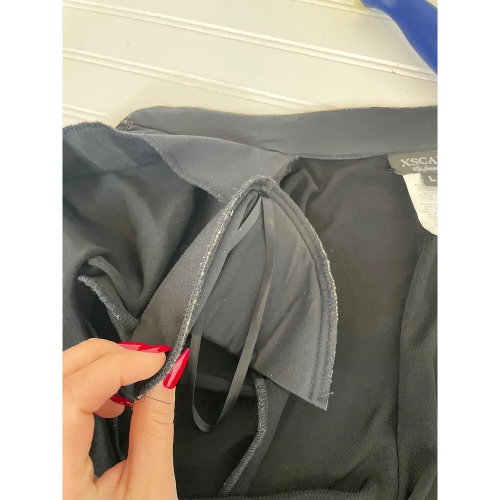 Xscape Set Women Black Blue Stretch Sparkle Dress-Jacket Tank Evening Shimmer L - Image 6