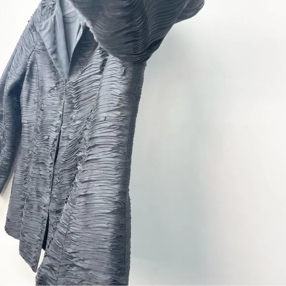 Eileen Fisher  Ripple Bindu‎ Silk Jacket Size XS Graphite - Image 5