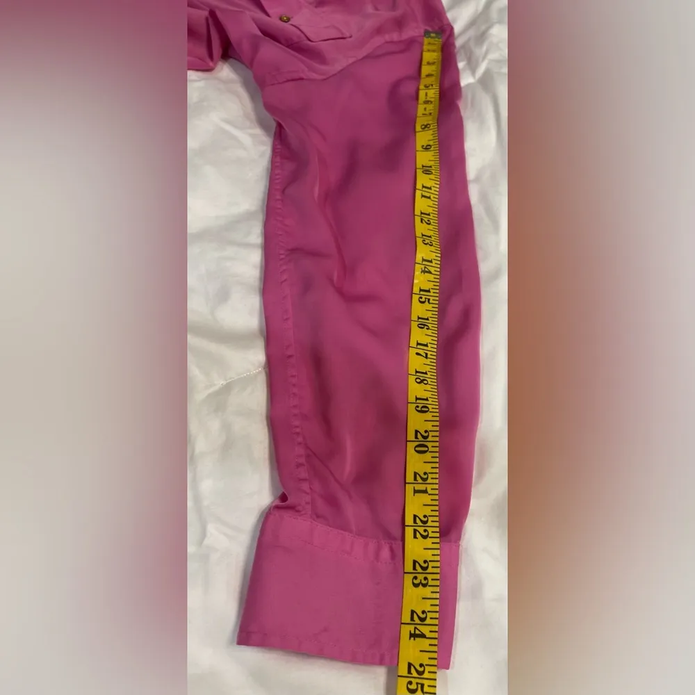 Lauren Ralph Lauren button down blouse in pink. Two front button pockets. XL. - Image 7