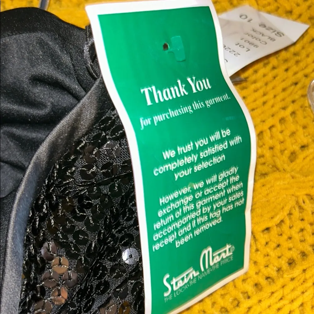 NWT Jackie Jon Size 10 Elegant Black Knee Length Sequin Skirt - Image 12