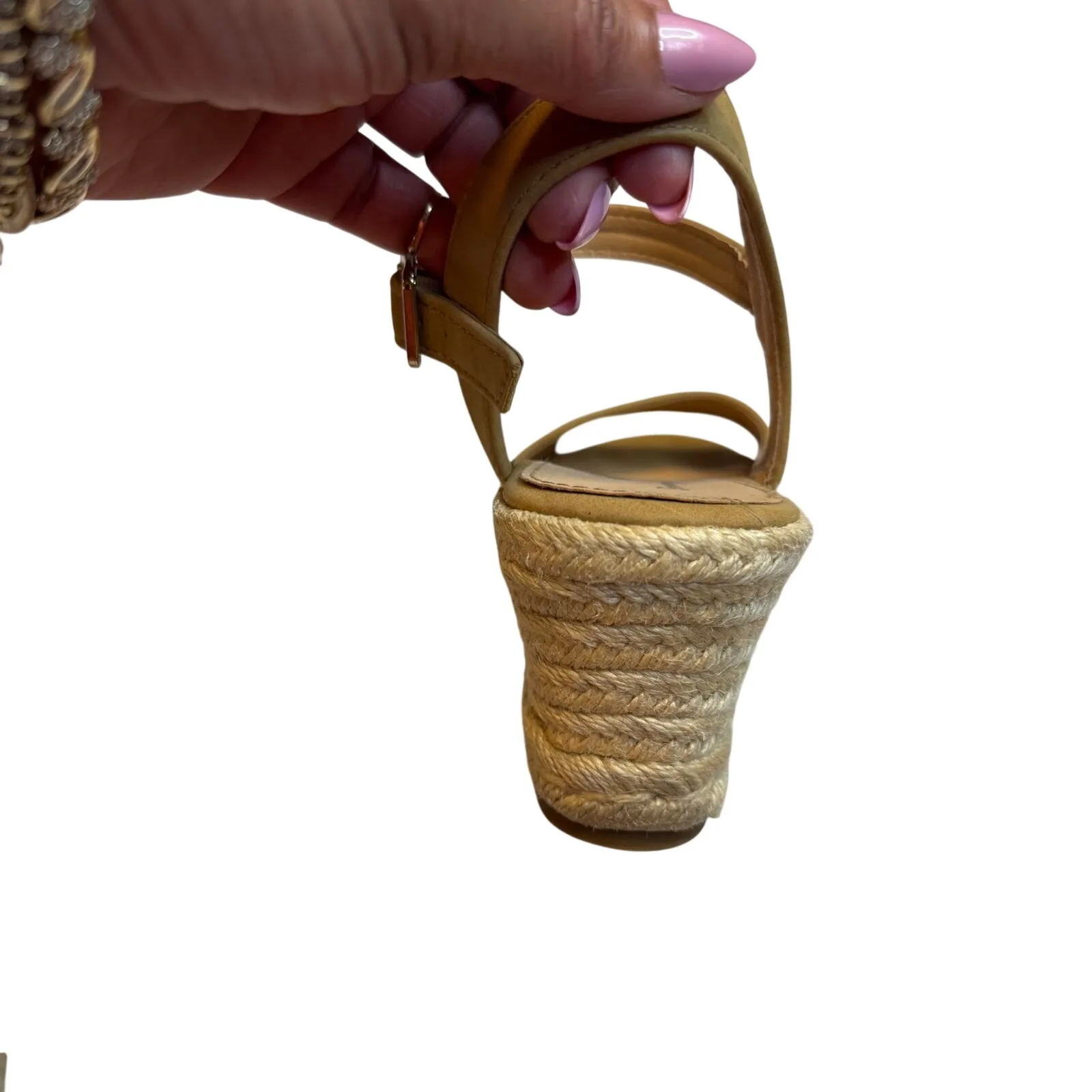 Tommy Bahama Caisy Women Tan Espadrille Wedge Sandals Ankle Strap Open Toe 6.5 - Image 6