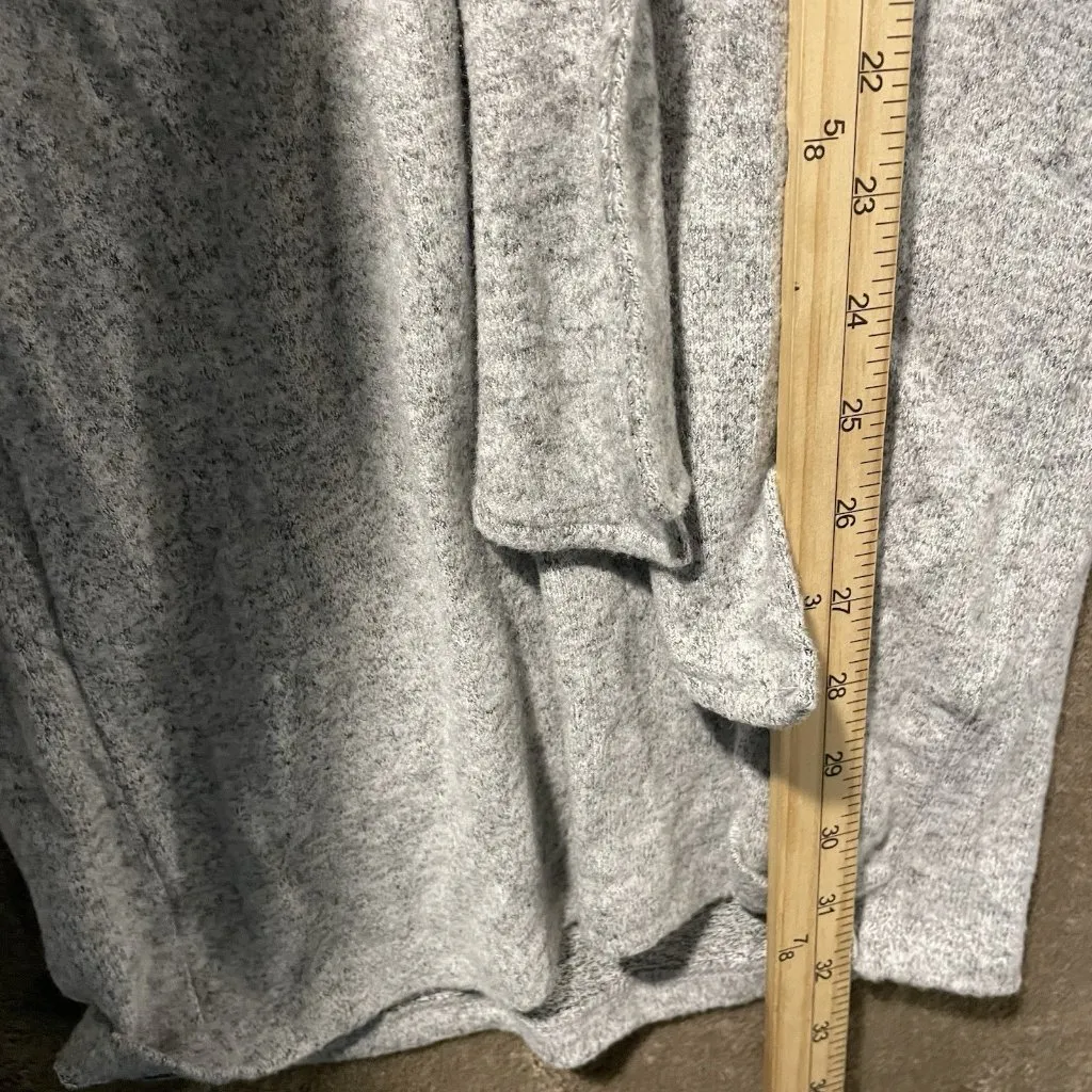 Free People Dress Womens XS Ginger Heather Gray Cozy  Tie Front Vneck Long Slv - Image 7