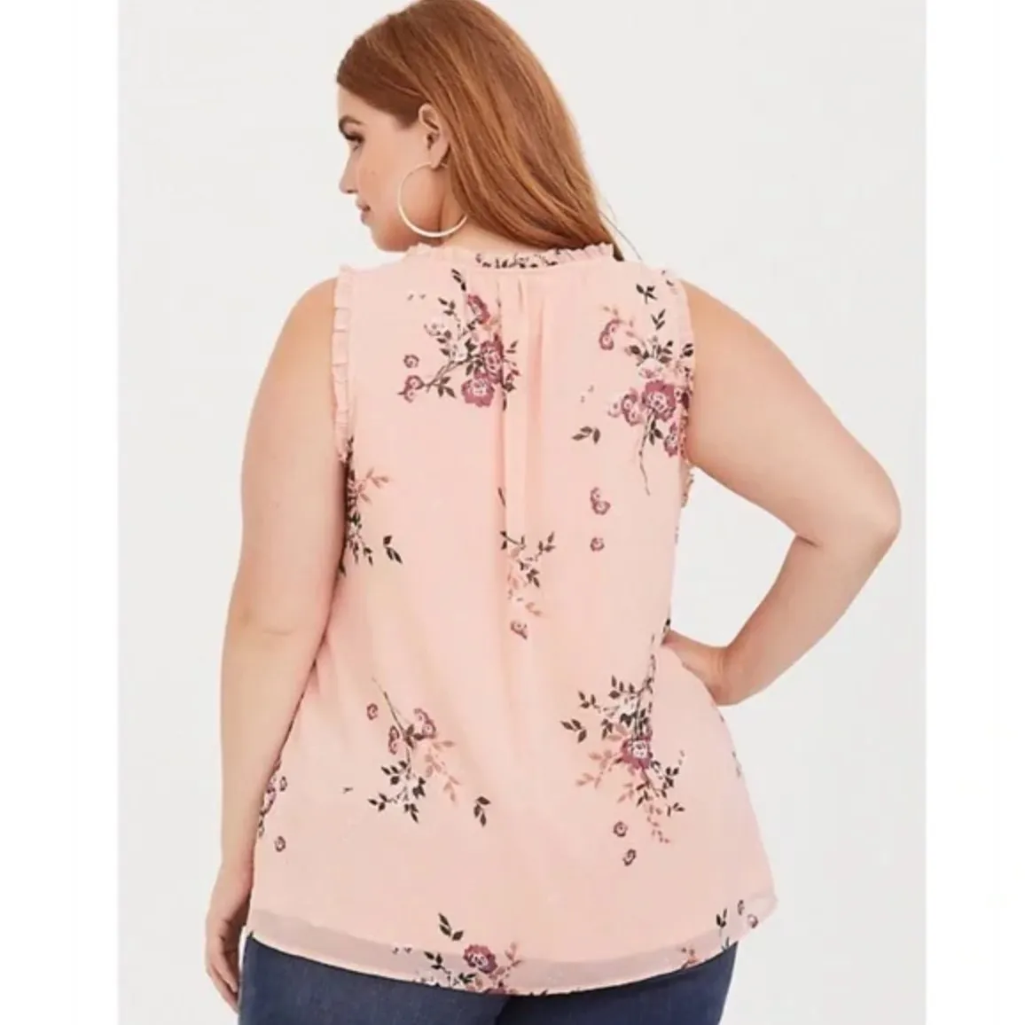 Torrid Sleeveless Floral Print Blouse Size 2X Feminine Girly Coquette Bloomcore - Image 3