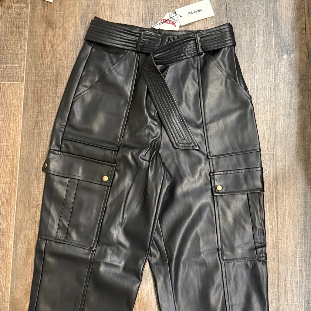 Jason Wu Black Faux Leather Pants - Image 2