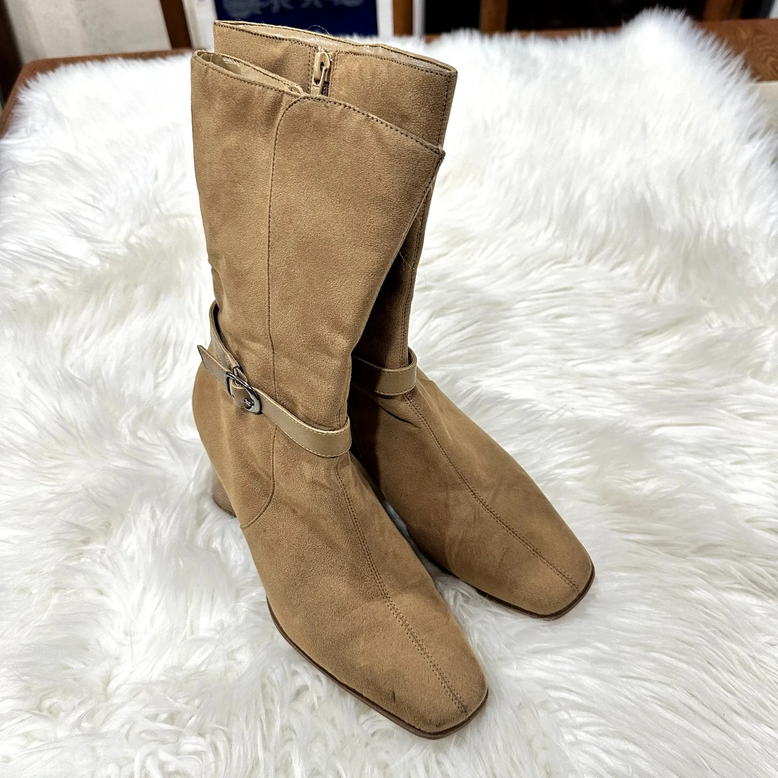 Predictions Y2K Square Toe Suede Boot Sz 8 - Image 5