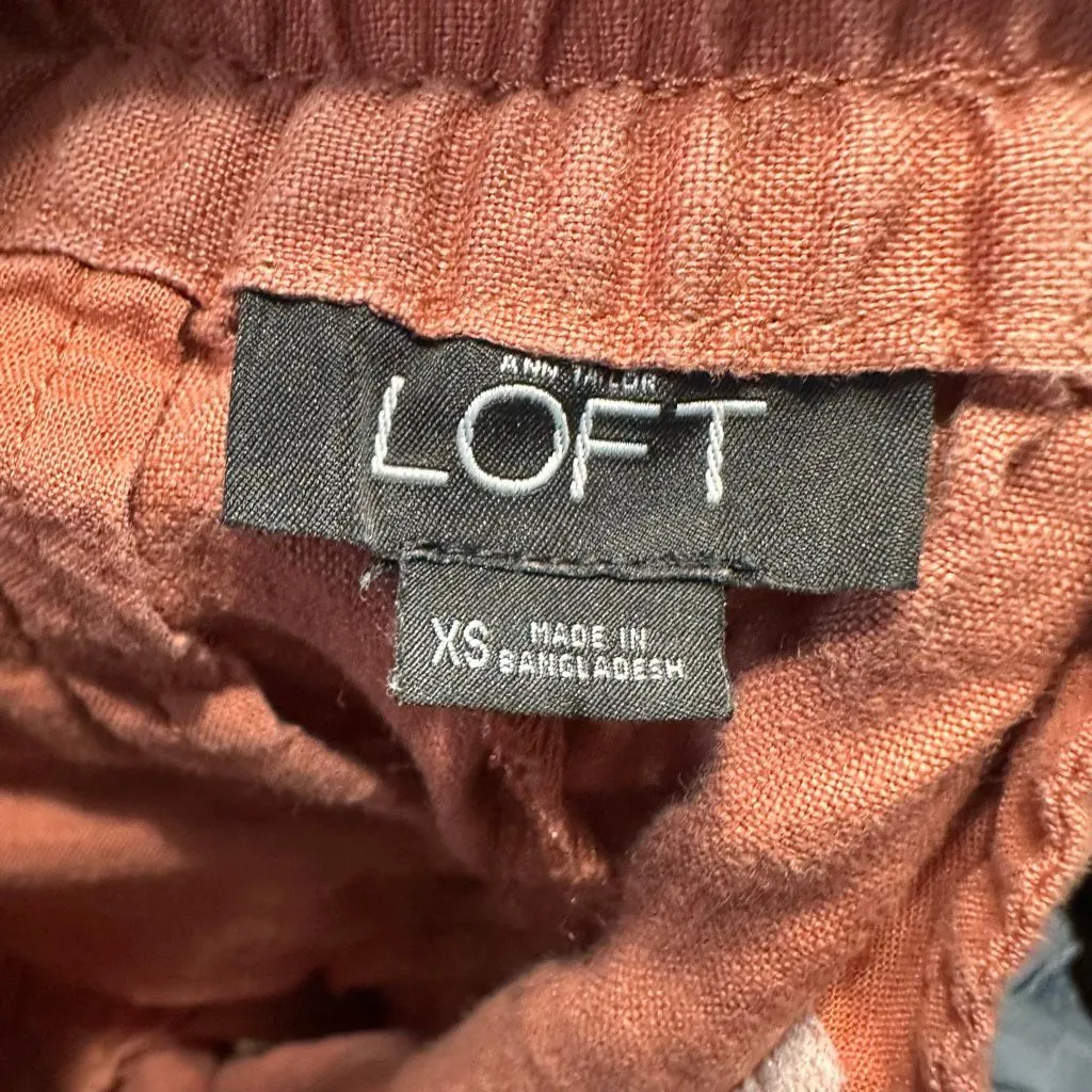 Loft  washed red drawstring relaxed flowy XS shorts - Image 3