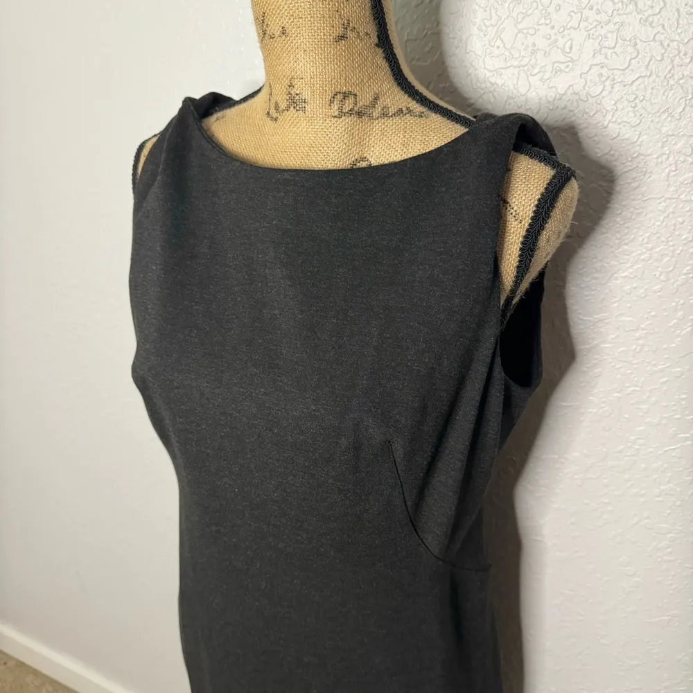 NWT MM LaFleur Size 14 Black Lydia Sheath Dress Stretch Office Neutral High Neck - Image 3