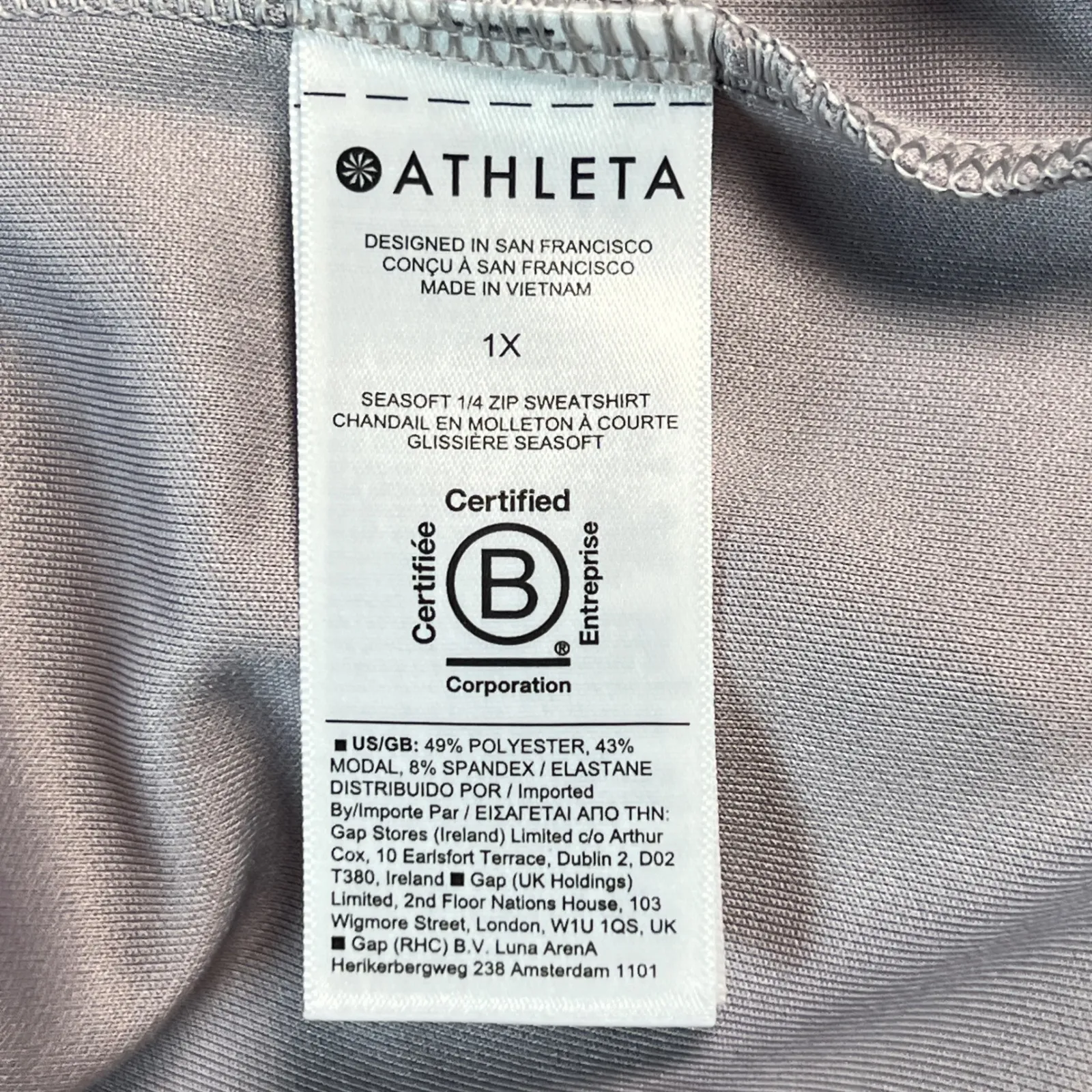 Athleta Light Purple 1X Quarter Zip Long Sleeve Cozy Pullover Top - Image 9