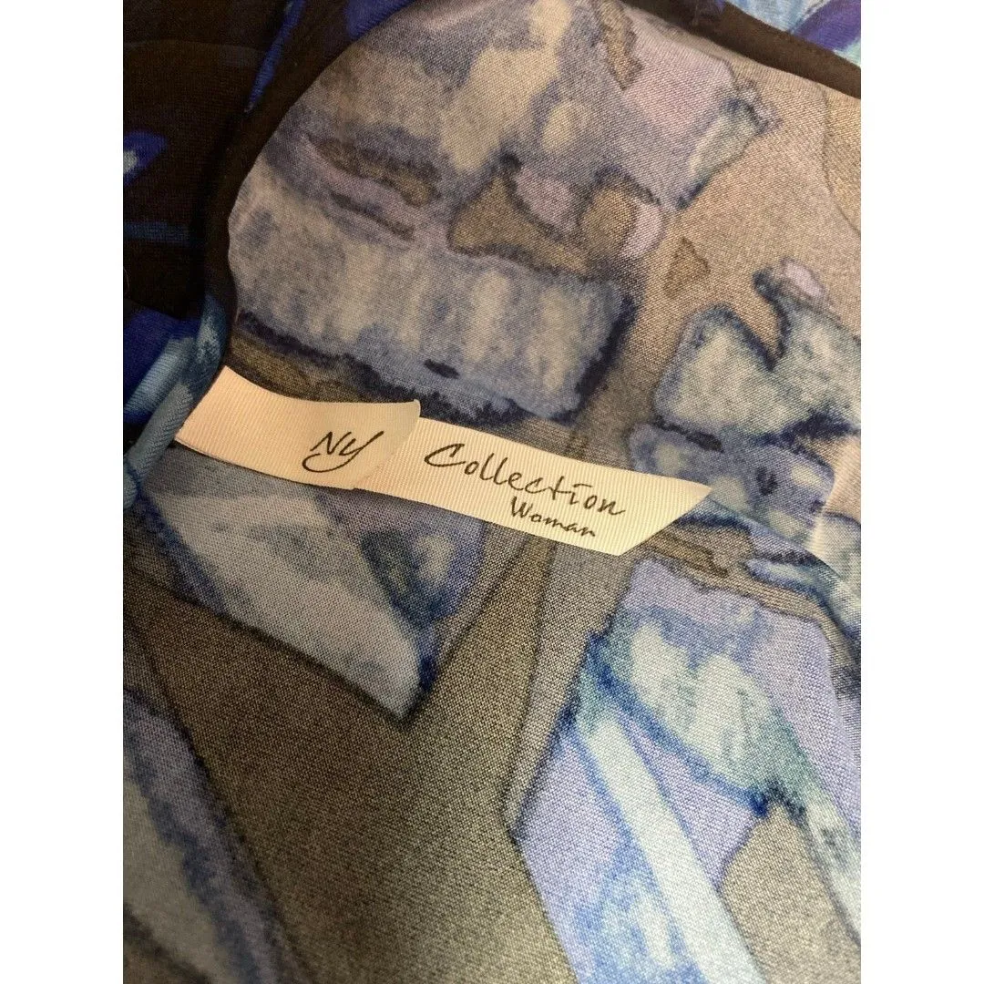 New York collection blue and black sleeveless dress - Image 4