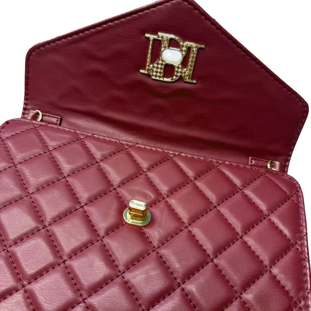Badgley Mischka Diamond Quilted Convertible Crossbody Bag Cocktail Clutch Purse - Image 4