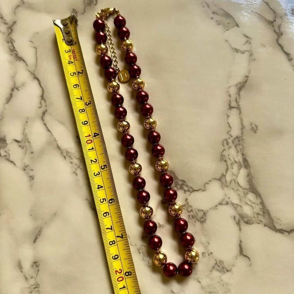 Liz Claiborne pink and gold tone beaded necklace - Image 4