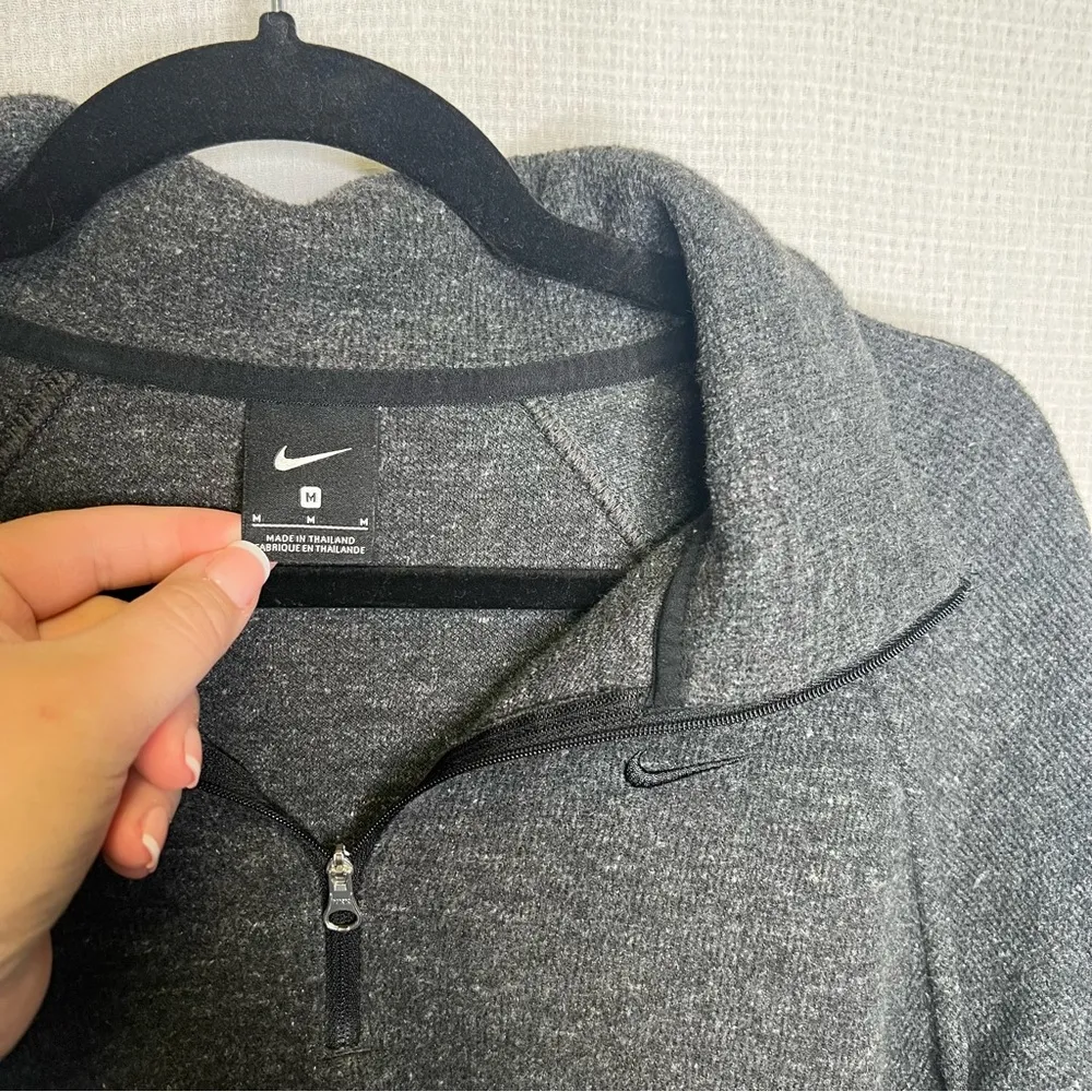NIKE | Medium Women's‎ Gray Quarter-Zip Sweater Top Blouse Pullover - Image 2