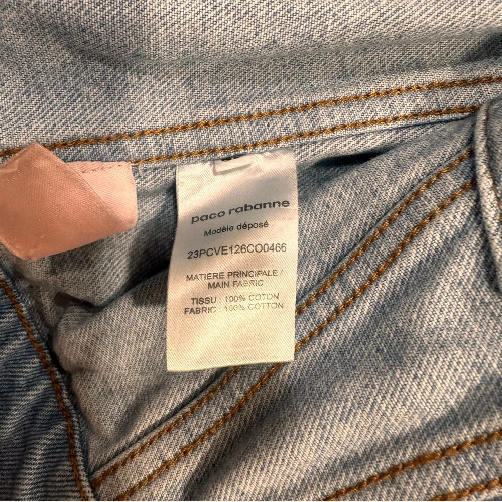 Rabanne Lace Denim Vest Size 38 Blue - Image 6