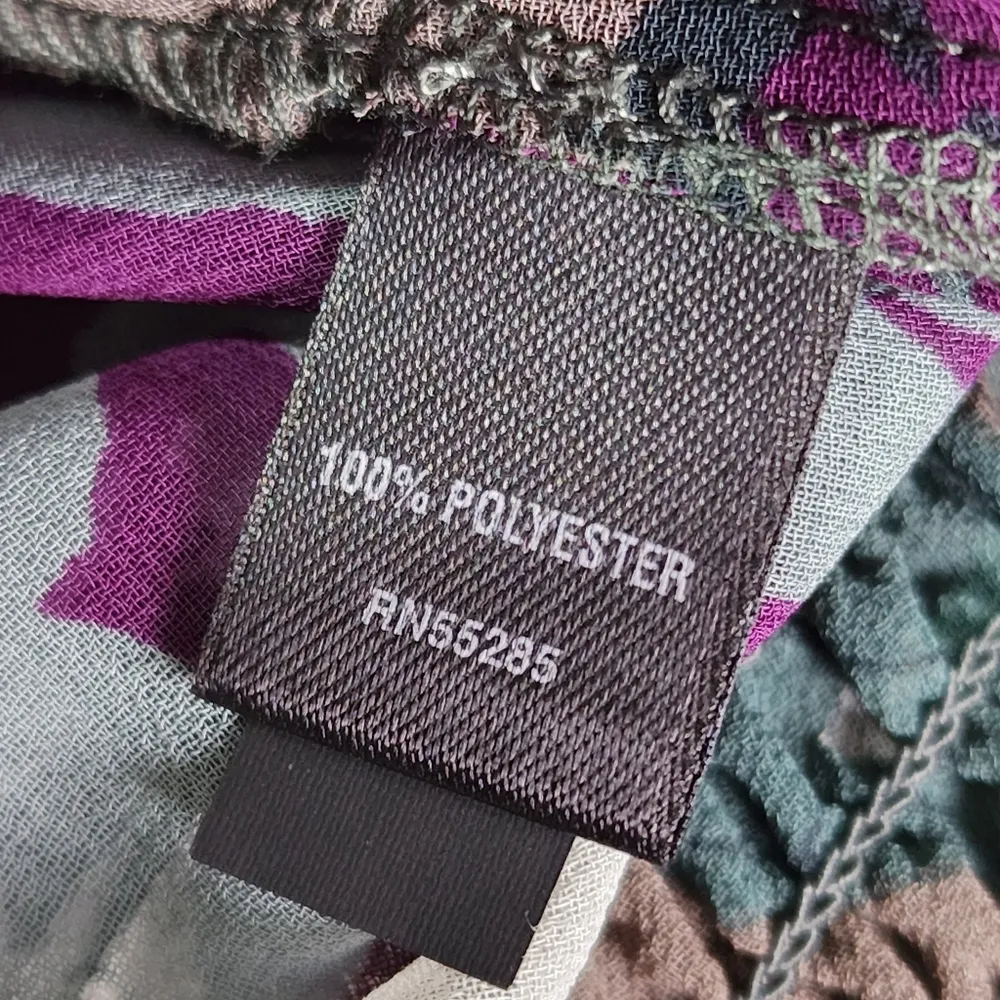 Express Sheer Green Floral Smocked Waist Blouse Top - Image 8