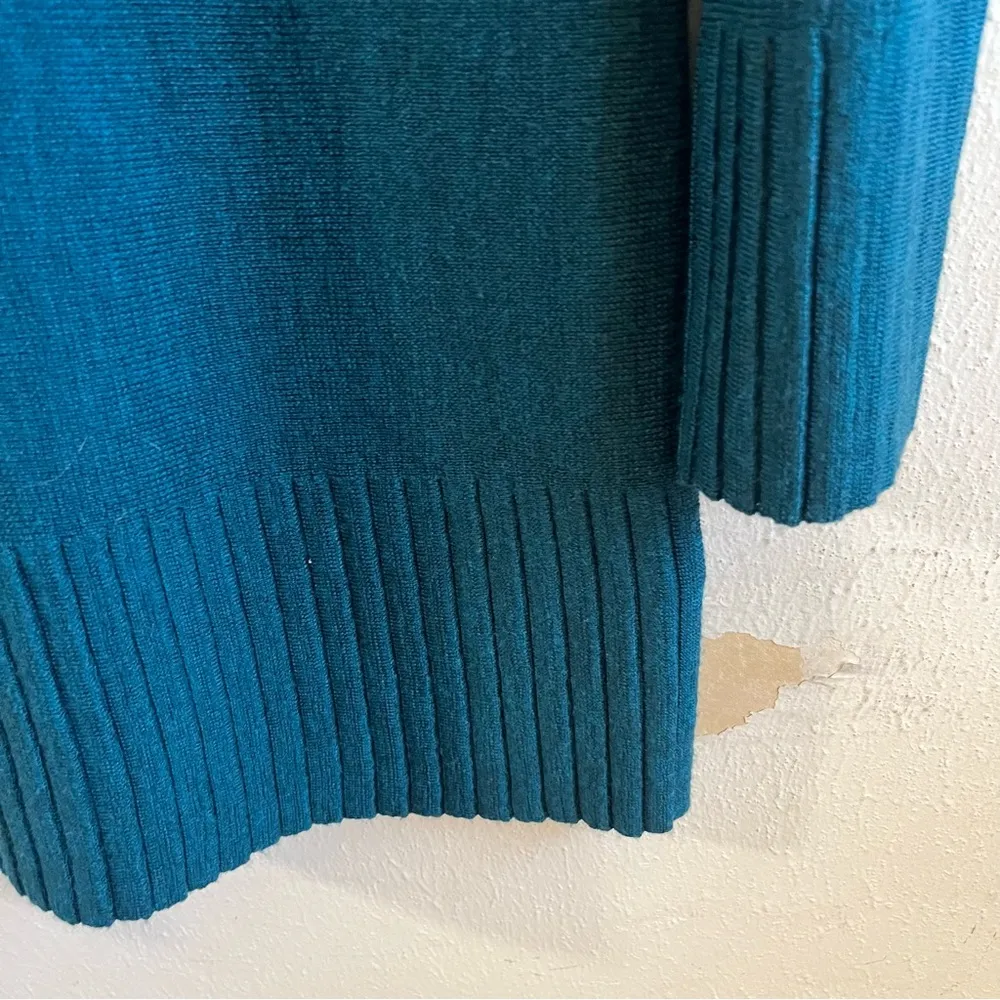 Eileen Fisher Sweater Teal Merino Turtleneck Long Top in Merino Wool Sz S EUC - Image 6