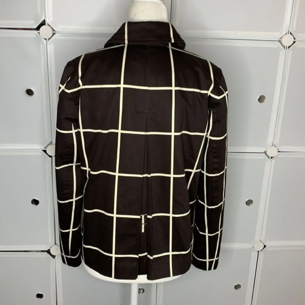 Lauren Ralph Lauren Brown & White Swing Checked Jacket Blazer Size PP - Image 2