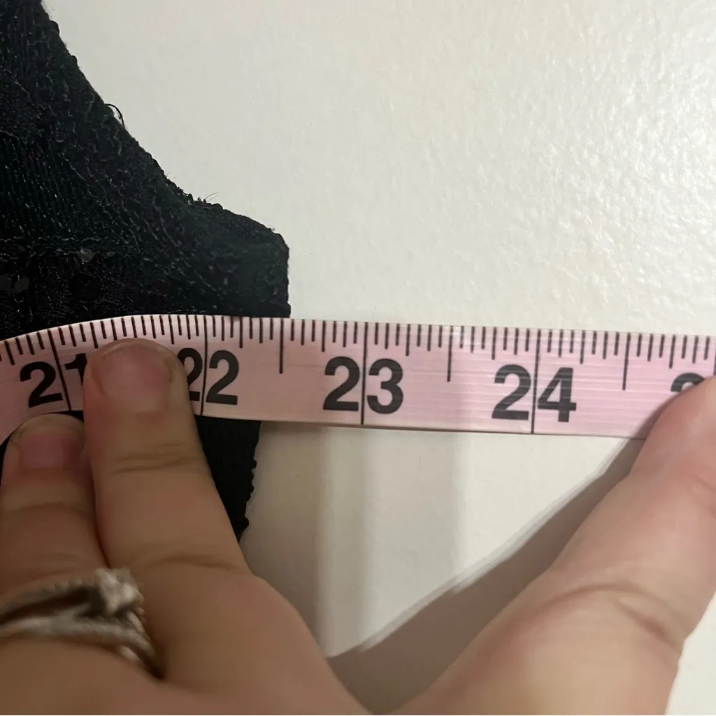 Lauren‎ Ralph Lauren Black Stretch Sleeveless Sequin Lace V-Neck Size 16 W - Image 6