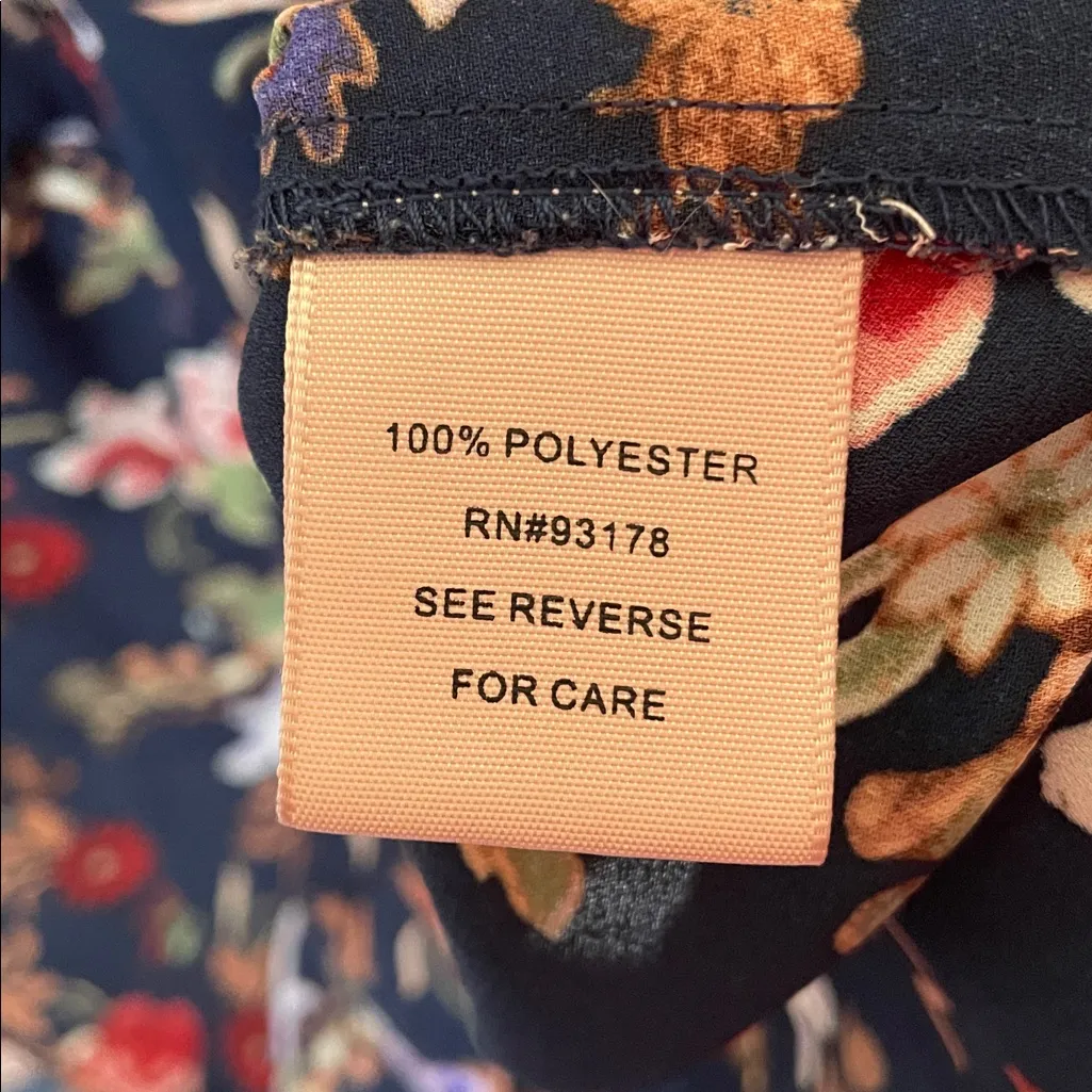 Philosophy Blue Floral Blouse Medium - Image 5