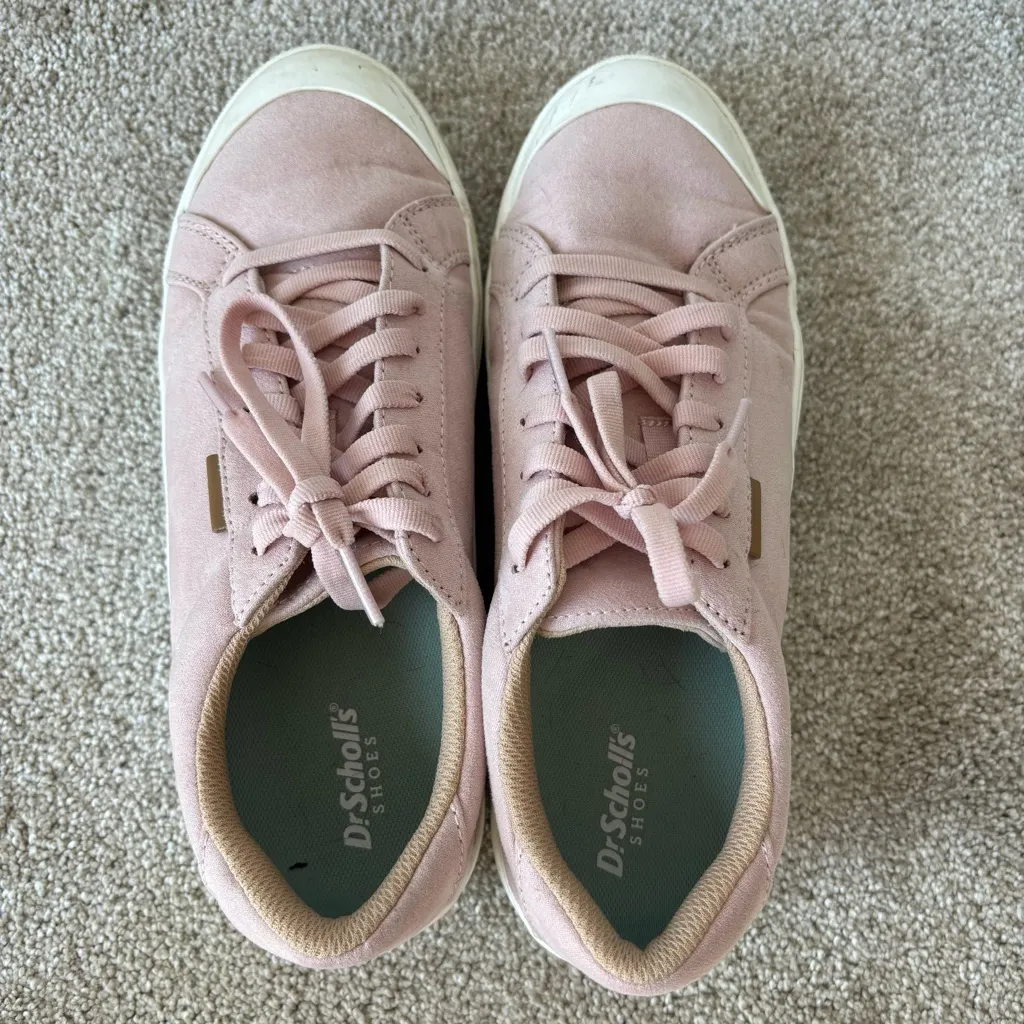 Dr. Scholl’s Time Off Sneaker Sepia Rose Fabric Faux Leather Suede Pink Size 8 - Image 7