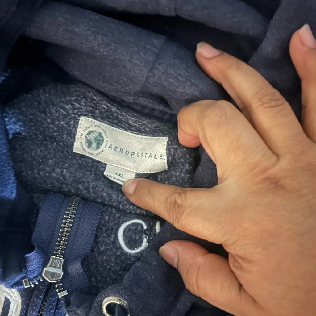 Aeropostale Charcoal Zip-Up Hoodie - Image 2